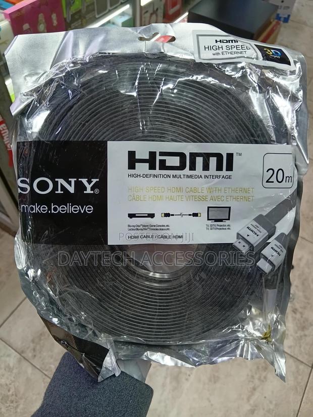 20-Meter Sony Flat High Speed Hdmi Cable With Ethernet in Black. - thumbnail 2