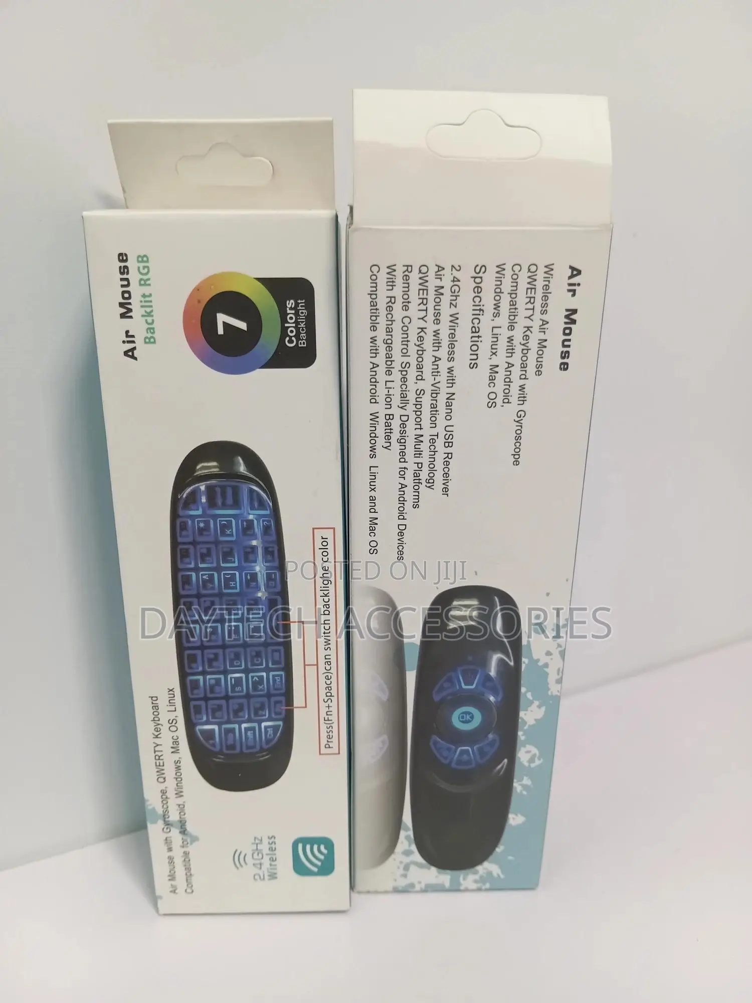 C120 Wireless Air Mouse Remote With RGB Backlight and Keyboard.