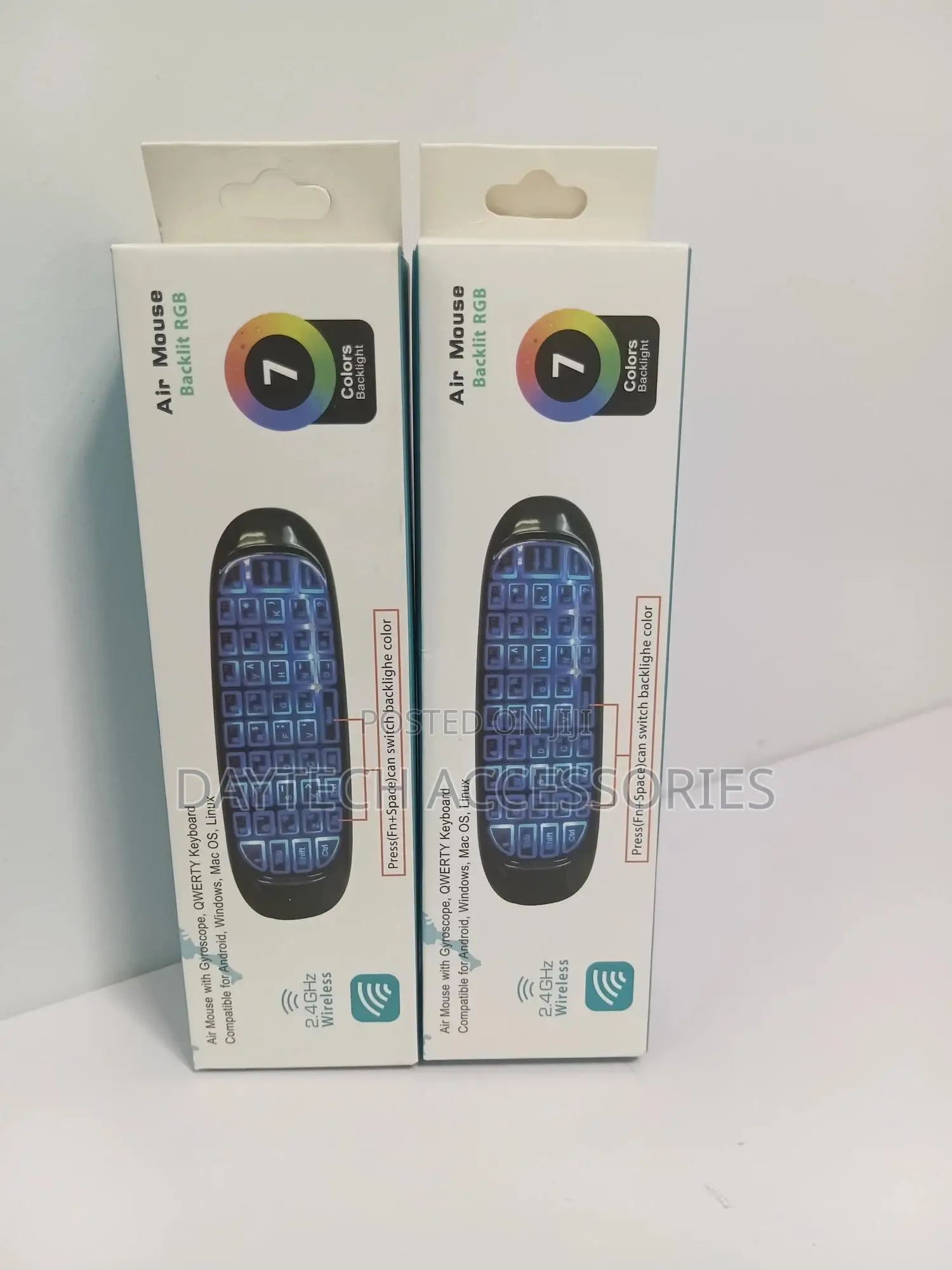 C120 Wireless Air Mouse Remote With RGB Backlight and Keyboard.