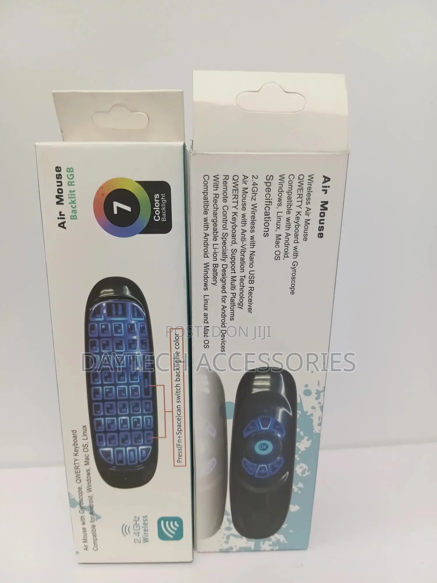 C120 Wireless Air Mouse Remote With RGB Backlight and Keyboard.