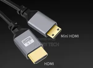Mini Hdmi to Standard Hdmi Coiled Audio Video Cable at 60hz