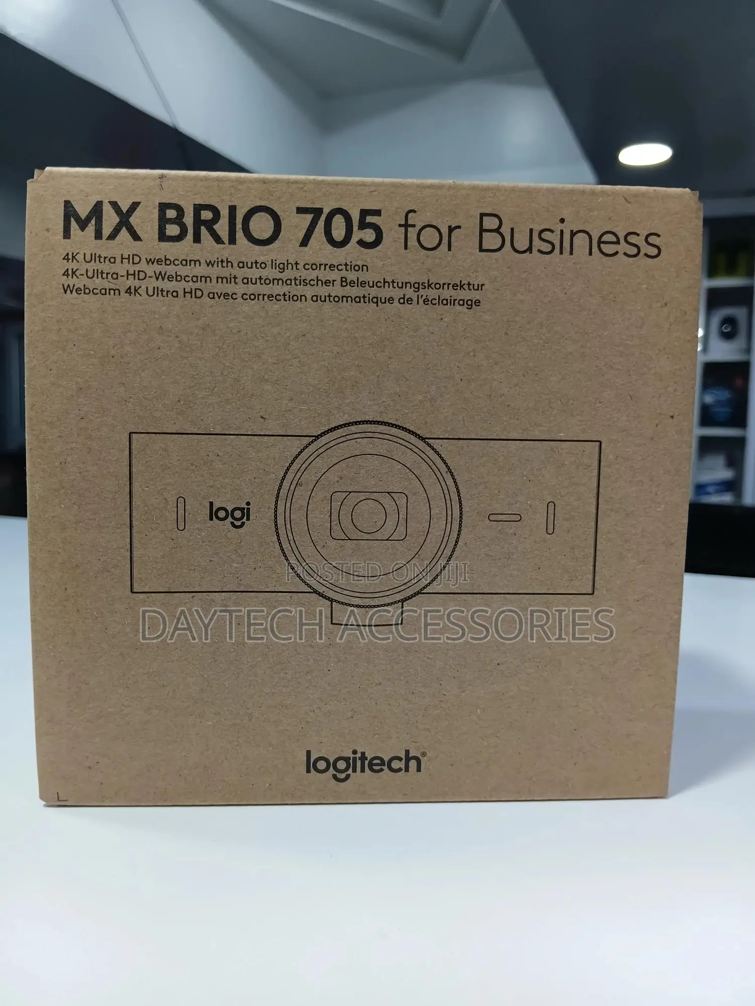 This Is a Logitech Mx Brio 705 for Business Ultra Hd Webcam Box.