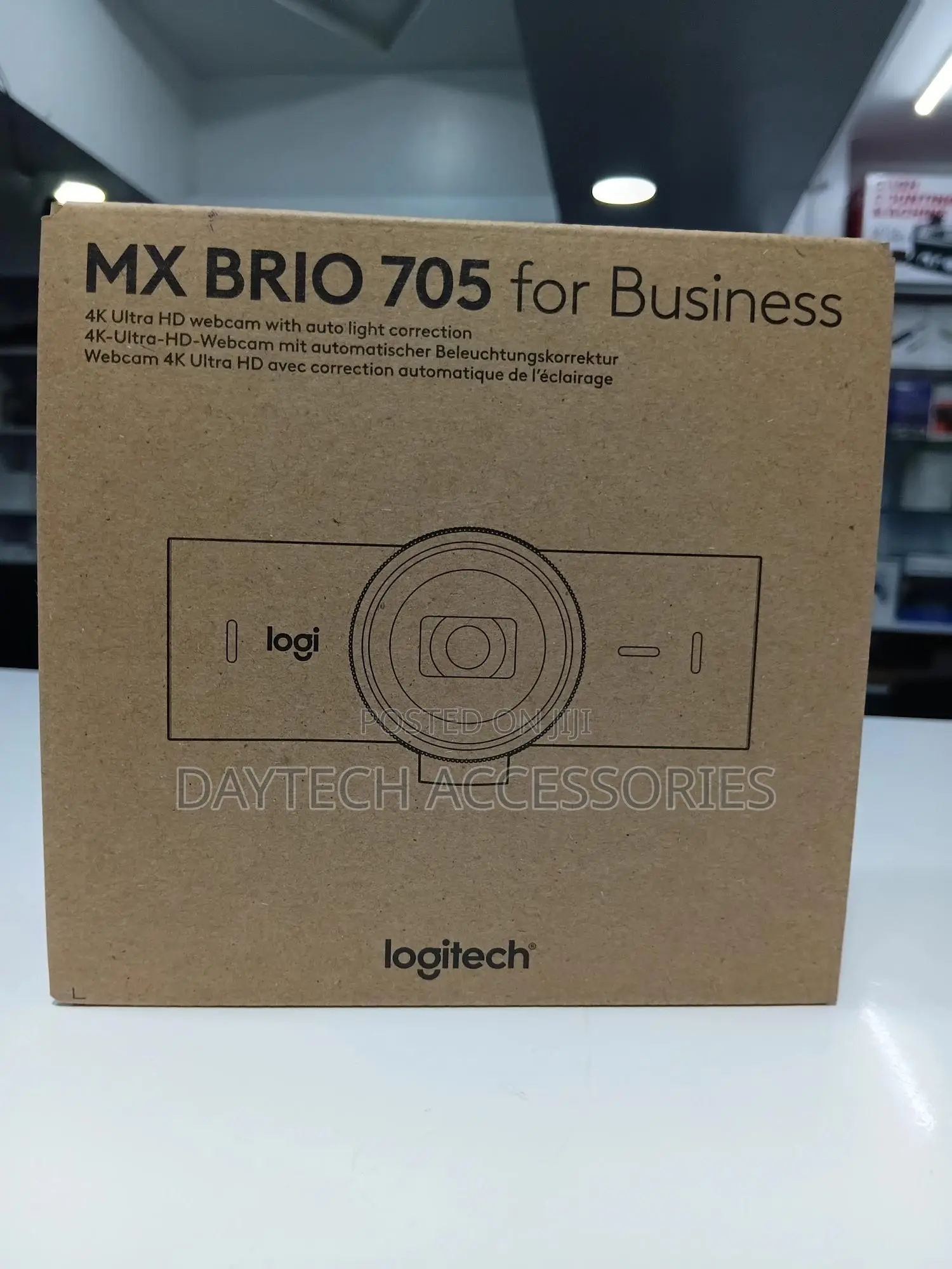 This Is a Logitech Mx Brio 705 for Business Ultra Hd Webcam Box.