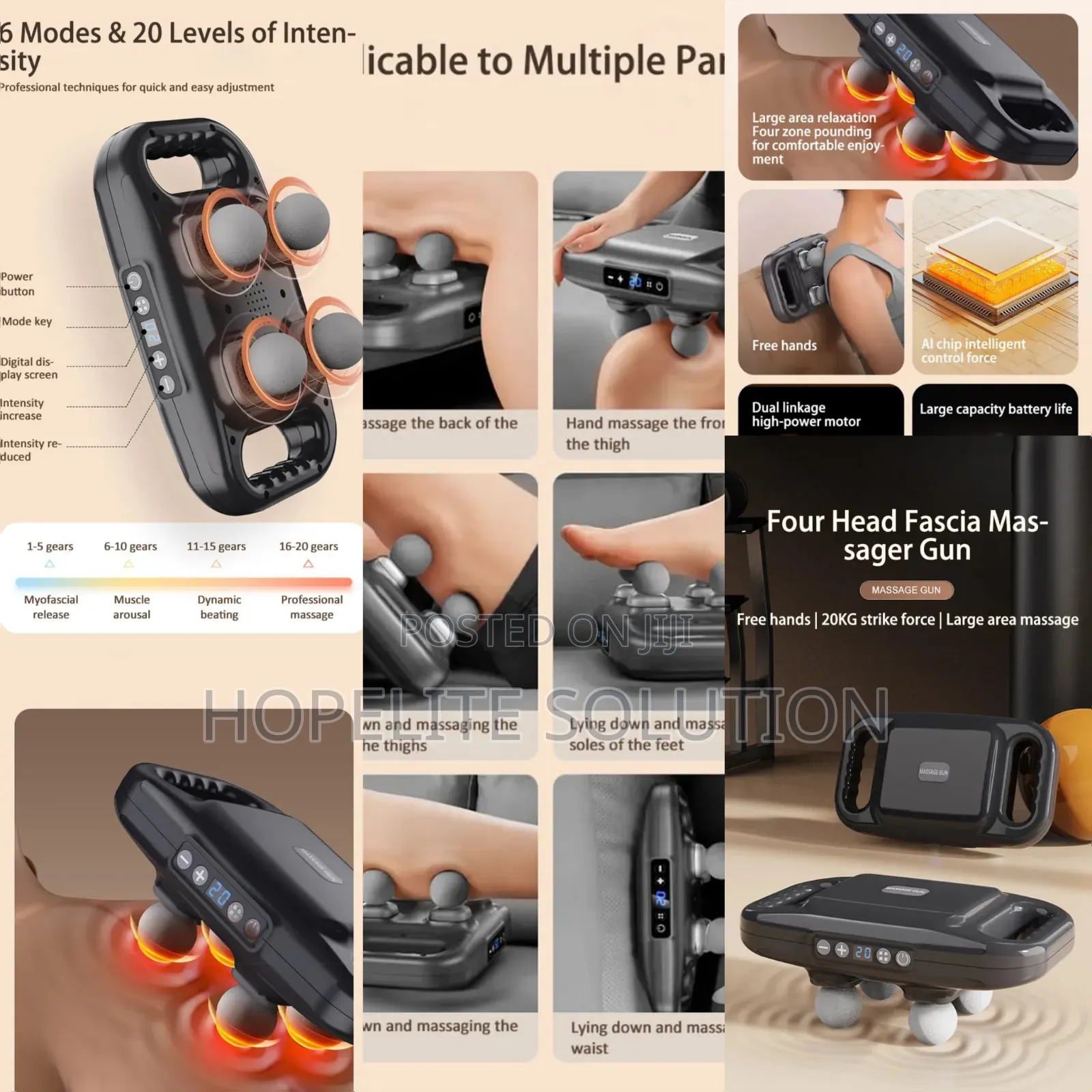 Powerful Four Heads Deep Tissue Massager