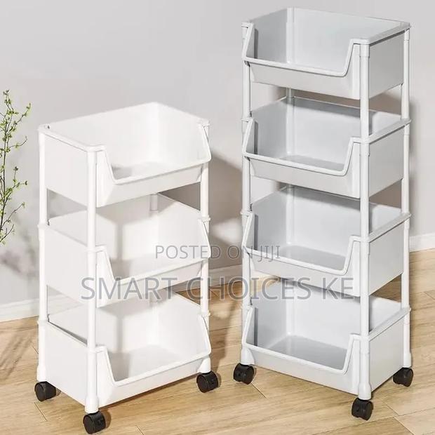 4-Layer Trolley Bookshelf / Kitchen Storage Rack - thumbnail 2