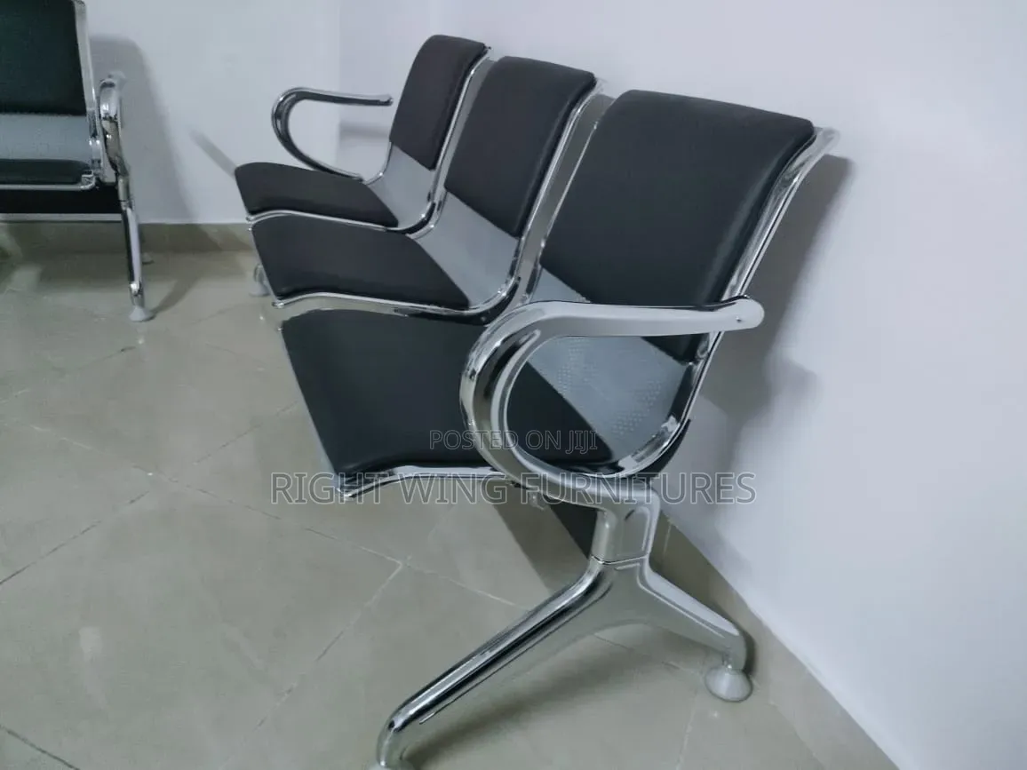 Black - Link Padded Bench Office /Airport Chair