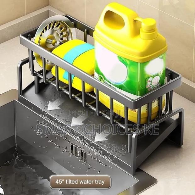 Plastic Sponge Drainer Rack Stainless Kitchen Organizer - thumbnail 2