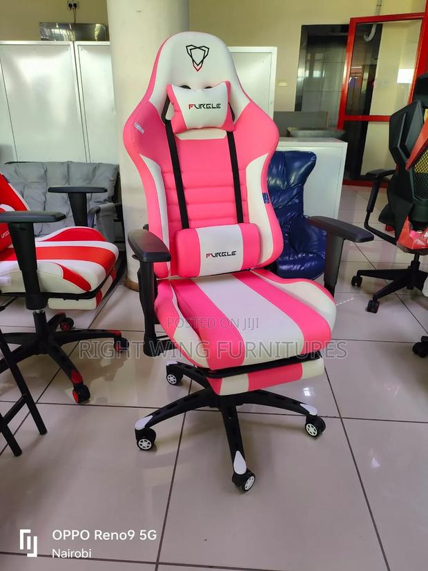 Pink Office Adjustable Gaming Comes With Footrest