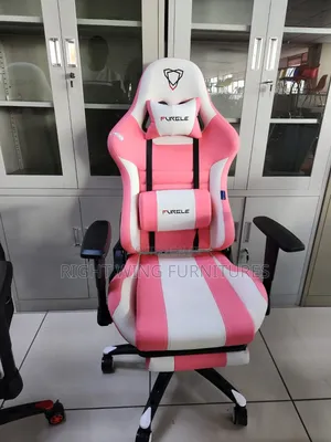 Home Office Leather Pink Gaming With Lumbar Support Footrest
