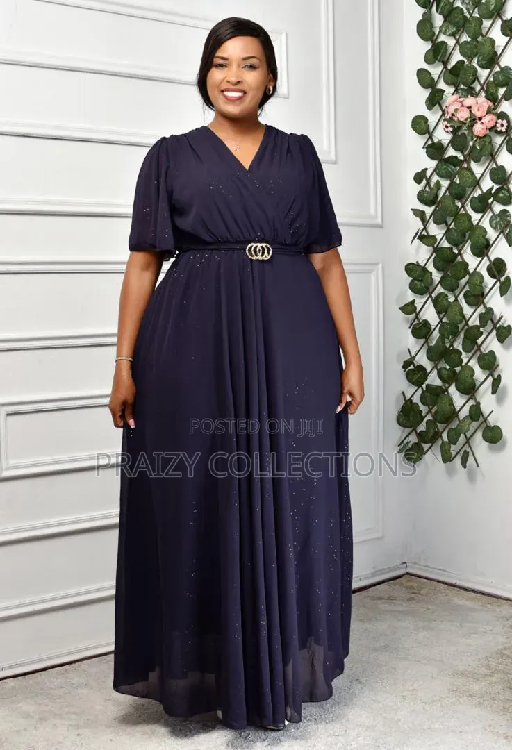 Breast Feeding Friendly Heavy Chiffon Maxi Dress With Glitters