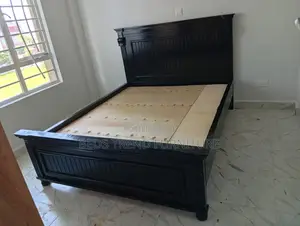 Black Wooden Bed 5by6