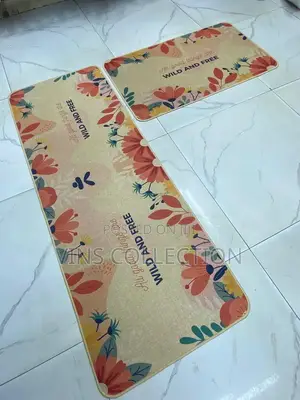2pc Kitchen Mats With Rubber Bottom