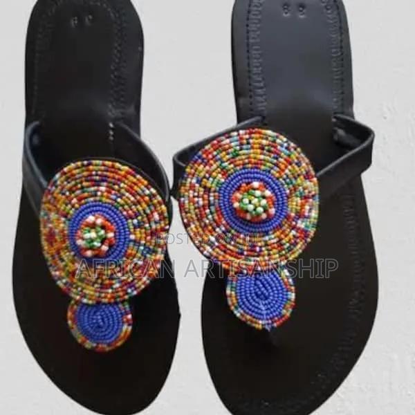 Beaded Maasai Sandals Black Edition - thumbnail 3