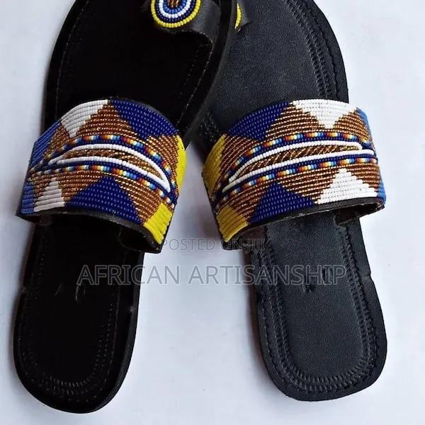 Beaded Maasai Sandals Black Edition - thumbnail 6