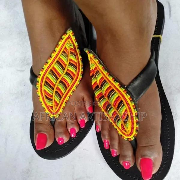 Beaded Maasai Sandals Black Edition - thumbnail 8