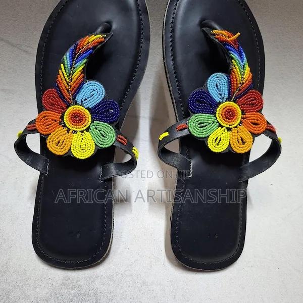 Beaded Maasai Sandals Black Edition - thumbnail 9