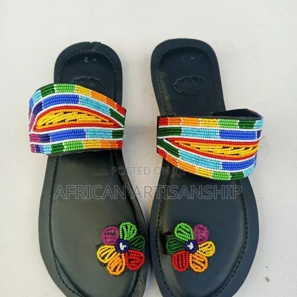 Beaded Maasai Sandals Black Edition - thumbnail 10