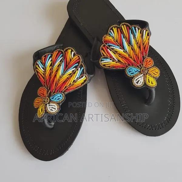 Beaded Maasai Sandals Black Edition - thumbnail 11