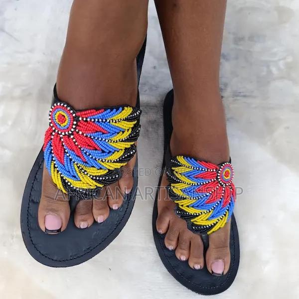 Beaded Maasai Sandals Black Edition - thumbnail 12