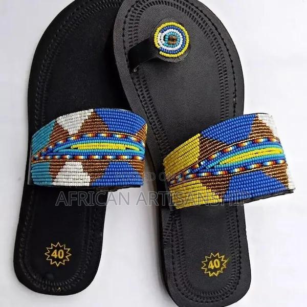 Beaded Maasai Sandals Black Edition - thumbnail 13