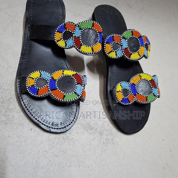 Beaded Maasai Sandals Black Edition - thumbnail 14