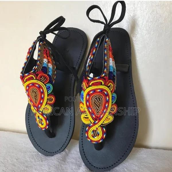 Beaded Maasai Sandals Black Edition - thumbnail 19