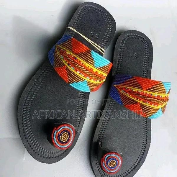 Beaded Maasai Sandals Black Edition - thumbnail 20