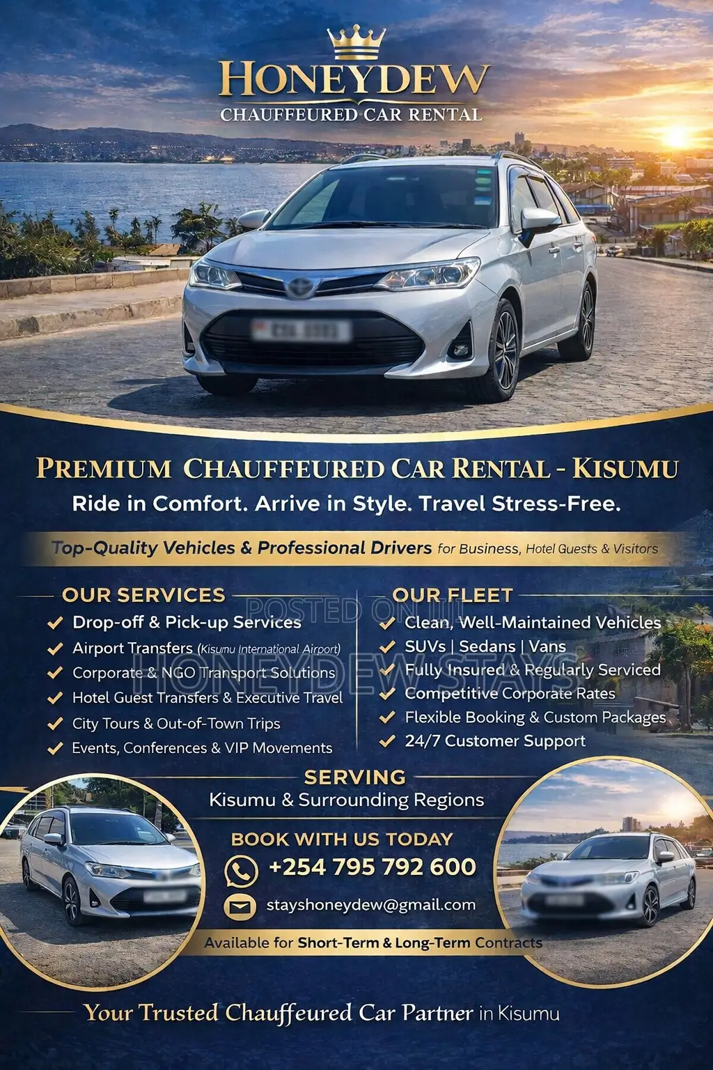 Toyota Fielder With Driver – Reliable Affordable Car Hire in Kisumu