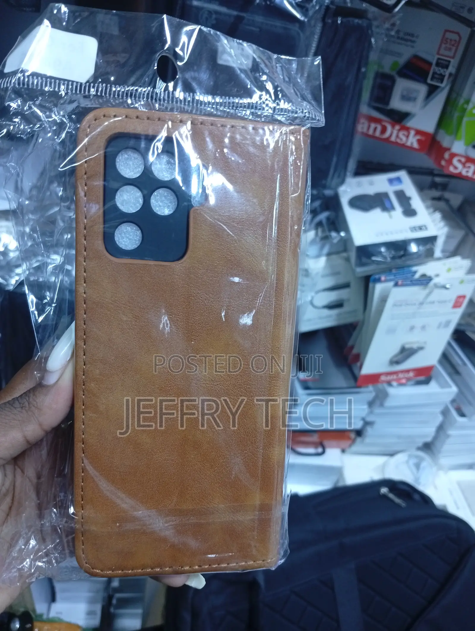 Oppo A94 4g Light Brown Faux Leather (Pu) With a Matte Finish Case