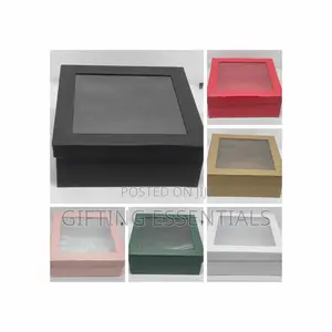 9×9x3.5 Window Gift Boxes With Shredded Paper | Premium Gift Packaging