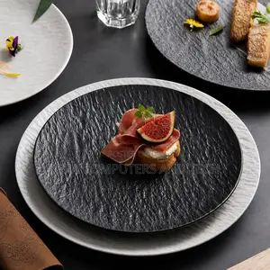 Rock Stone Texture Ceramic Tableware Steak Plate, Dinner Plates