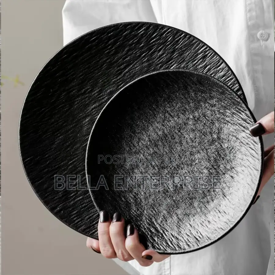 Rock Stone Texture Ceramic Tableware Steak Plate, Dinner Plates