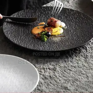 Rock Stone Texture Ceramic Tableware Steak Plate, Dinner Plates