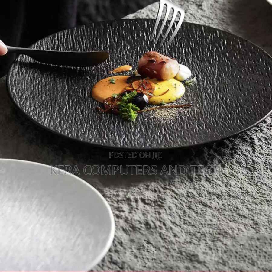 Rock Stone Texture Ceramic Tableware Steak Plate, Dinner Plates