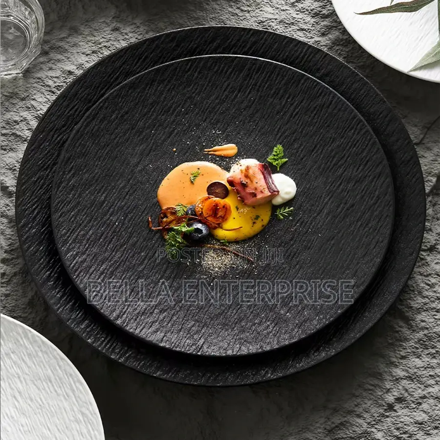 Rock Stone Texture Ceramic Tableware Steak Plate, Dinner Plates
