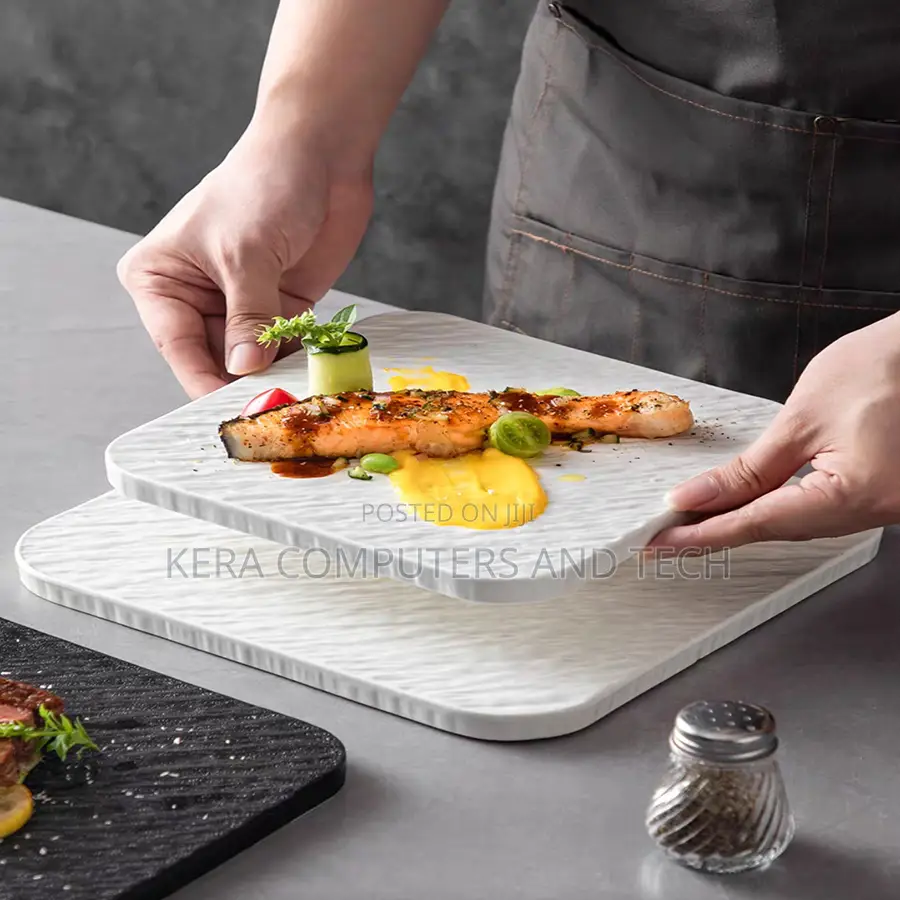 Rock Matte Black and White Square Dinner Plate With a Stone Texture