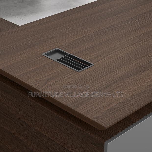 1.6 Meters L-Shaped Imported Wooden Boss Table - thumbnail 6