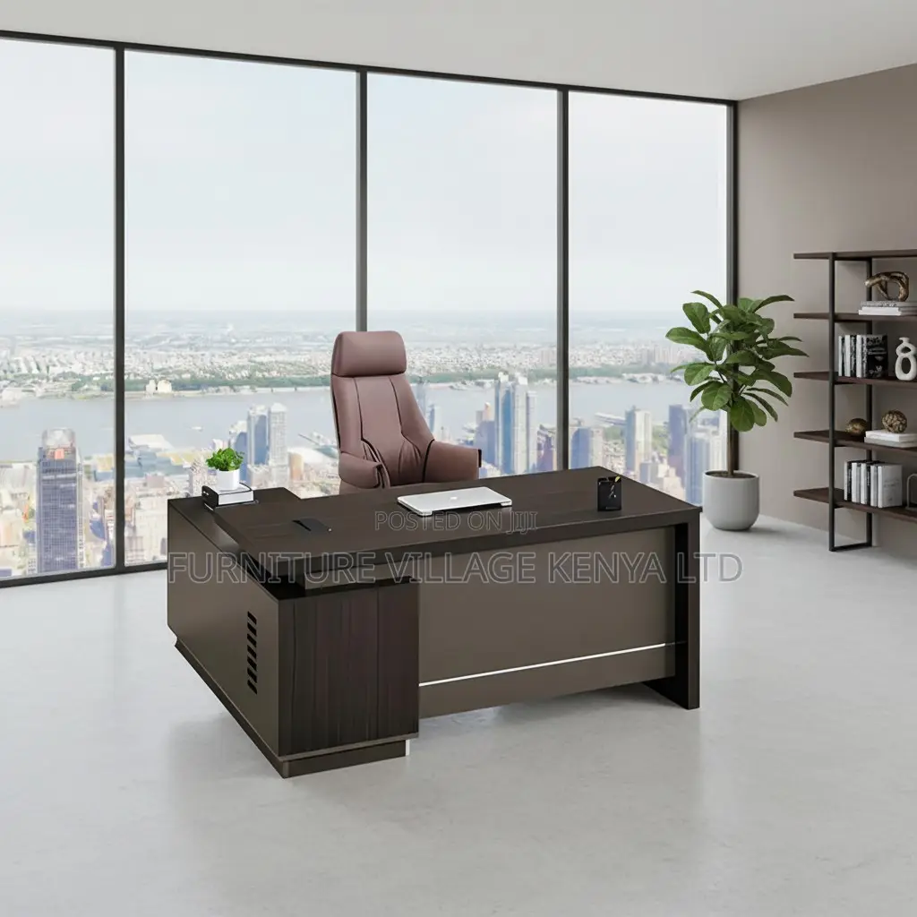 1.6 Meters L-Shaped Imported Wooden Boss Table