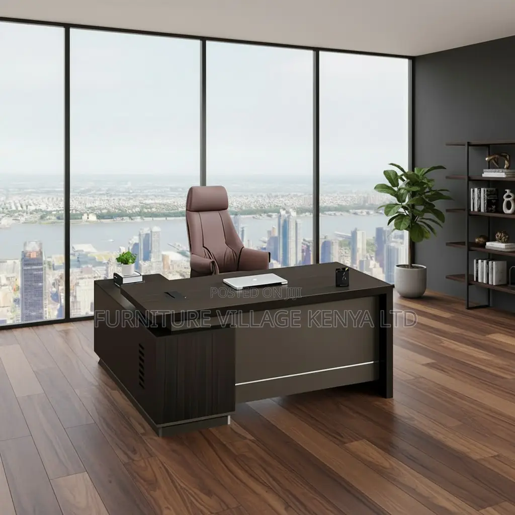 1.6 Meters L-Shaped Imported Wooden Boss Table