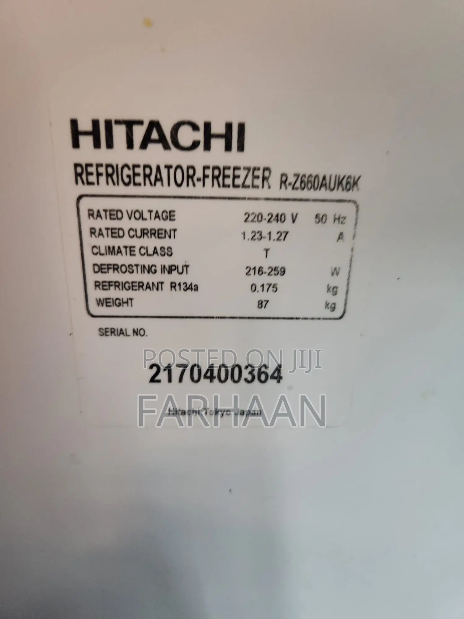 Large Hitachi Fridge