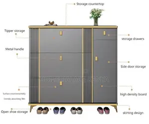 Shoe Cabinet: Oak Wooden Flip Shoe Rack Cabinet