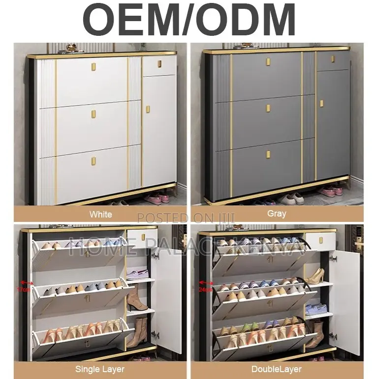 Shoe Cabinet: Oak Wooden Flip Shoe Rack Cabinet