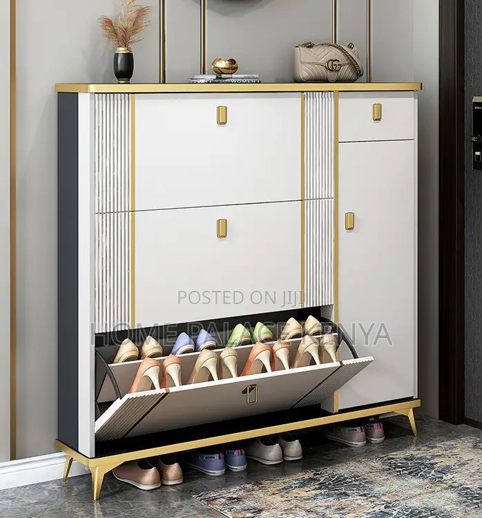 Shoe Cabinet: Oak Wooden Flip Shoe Rack Cabinet