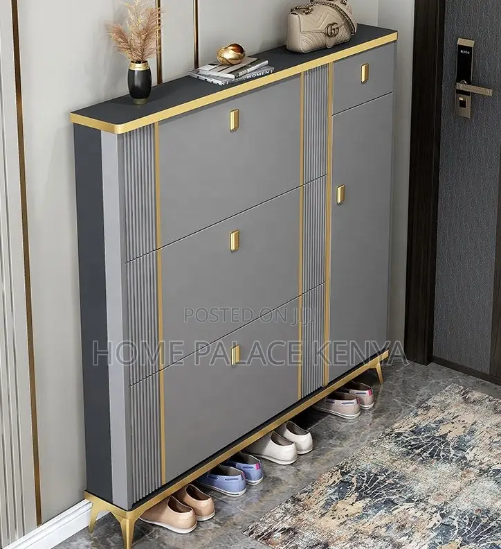 Shoe Cabinet: Oak Wooden Flip Shoe Rack Cabinet