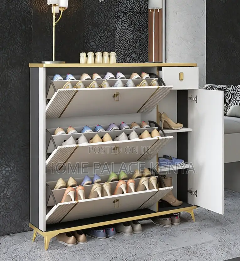 Shoe Cabinet: Oak Wooden Flip Shoe Rack Cabinet