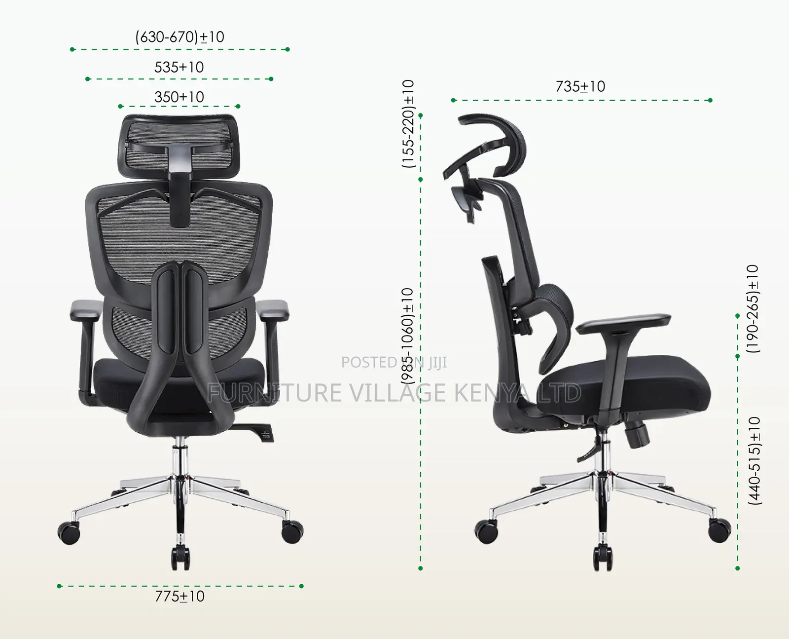 Executive Orthopedic Mesh Study Seat With Headrest