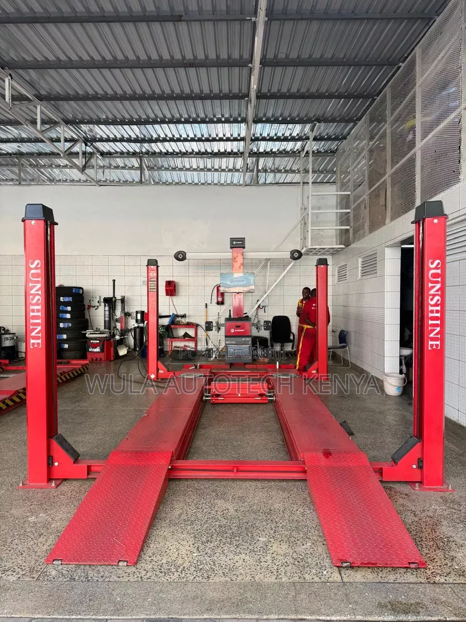 Adjustable Heavy Duty 4post Carlift and 3d Alignment Machine Sunshine