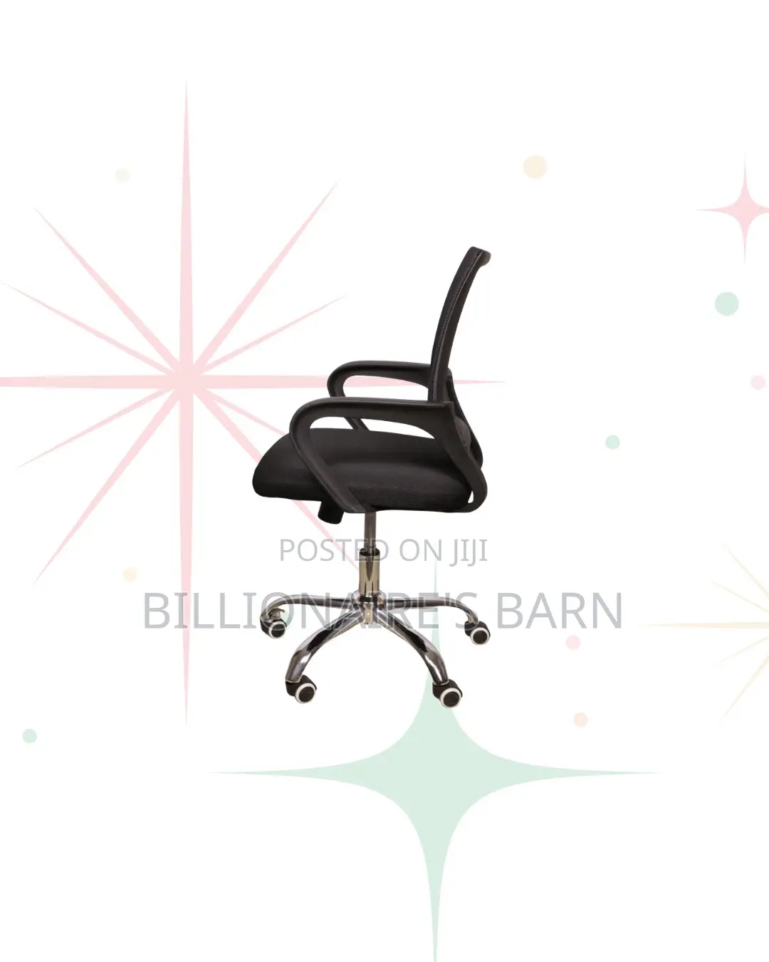 Heavy Duty Mesh Office Chair Ergonomic Fabric Seat With Lumbar Support