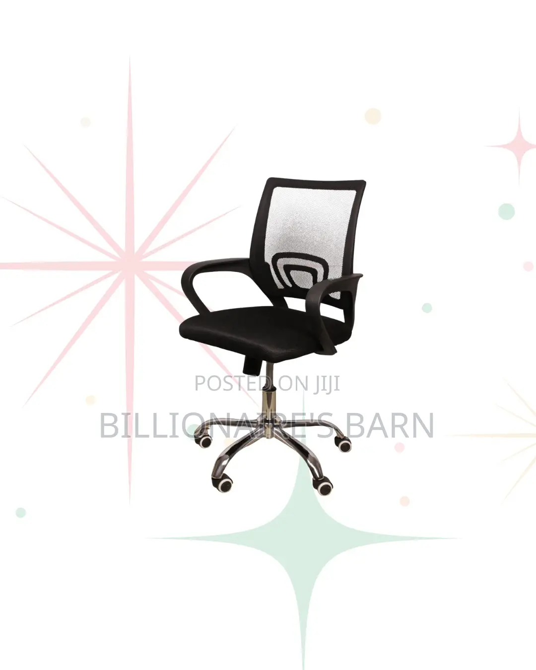 Heavy Duty Mesh Office Chair Ergonomic Fabric Seat With Lumbar Support