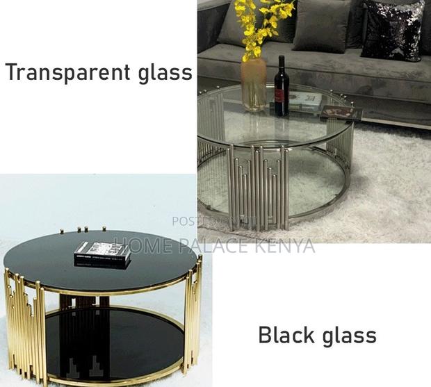 Coffee Table: Stainless Steel Frame Glass Top Coffee Table - thumbnail 13